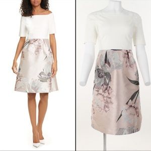 Ted Baker Cathiey Woodland Off the Shoulder Jacquard Dress size 2 (M)